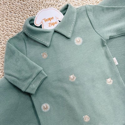 Saída de Maternidade Tricotil (Tricot 100% Algodão) - Verde Mini Safari